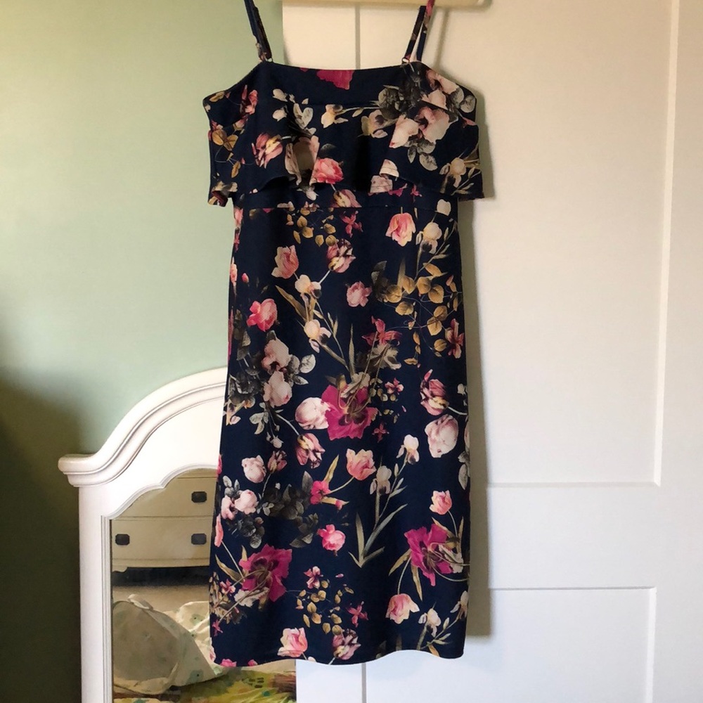 ASOS maternity dress size 12 navy blue floral